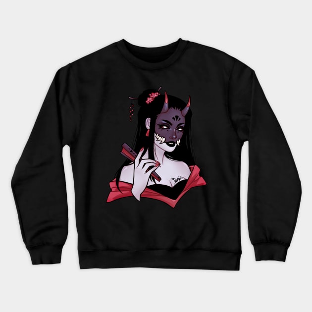 Lady Demon Crewneck Sweatshirt by LinDemonic